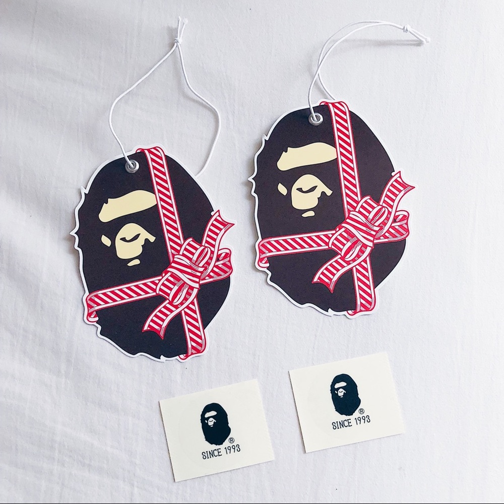 authentic bape gift tags and stickers